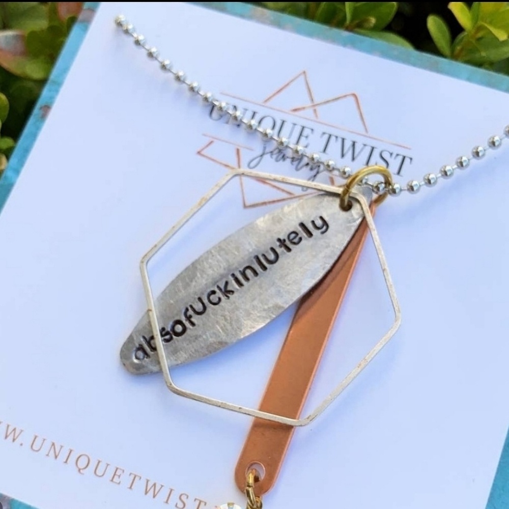 Absofuckinlutely stamped necklace